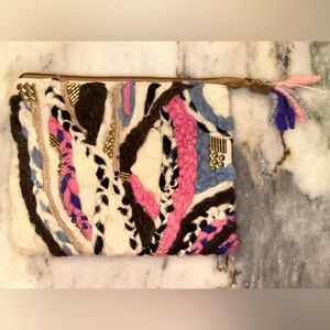 NWOT‎ America & Beyond Multicolor Textured Woven Clutch Handbag